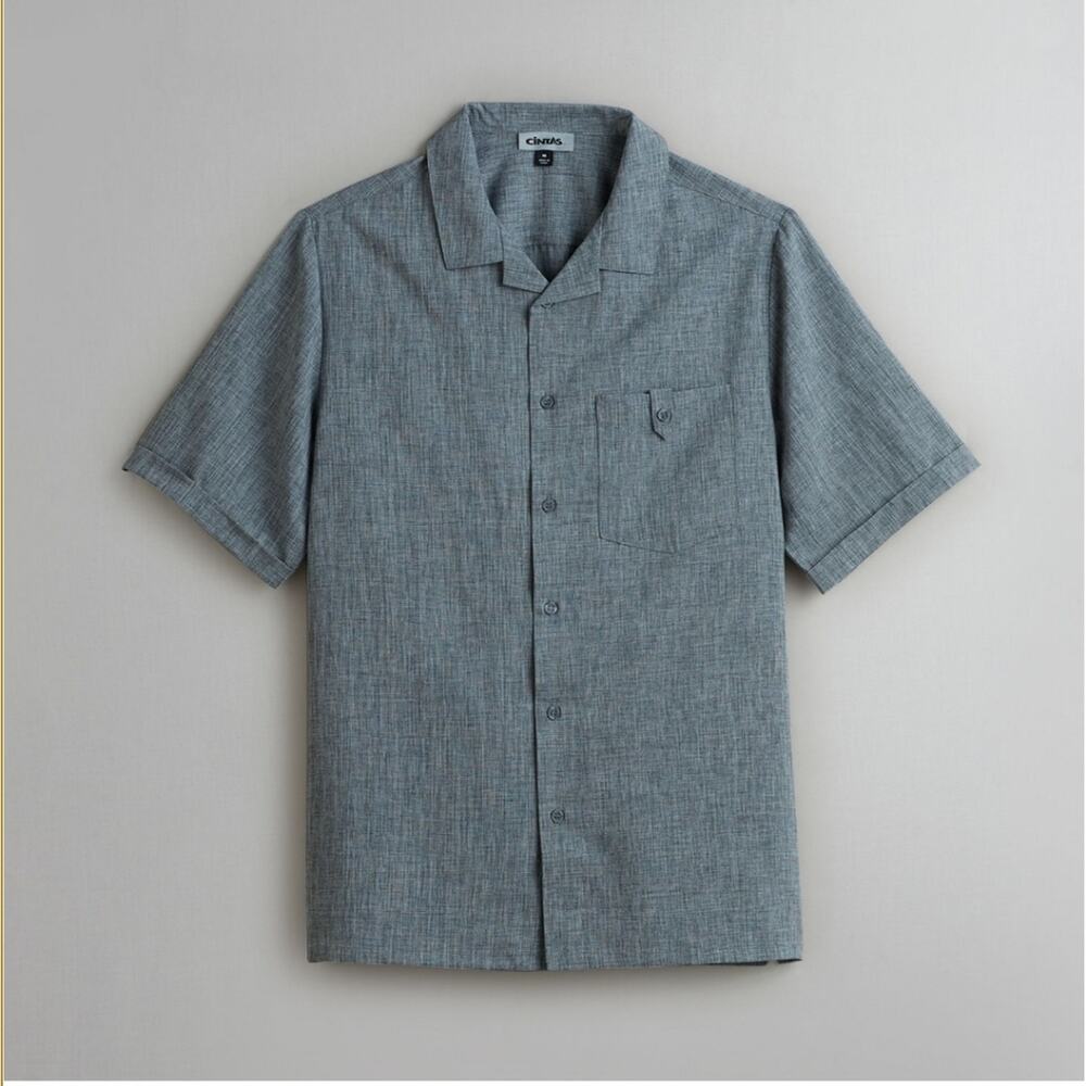 Cintas Charcoal Effortflex Camp Shirt Large